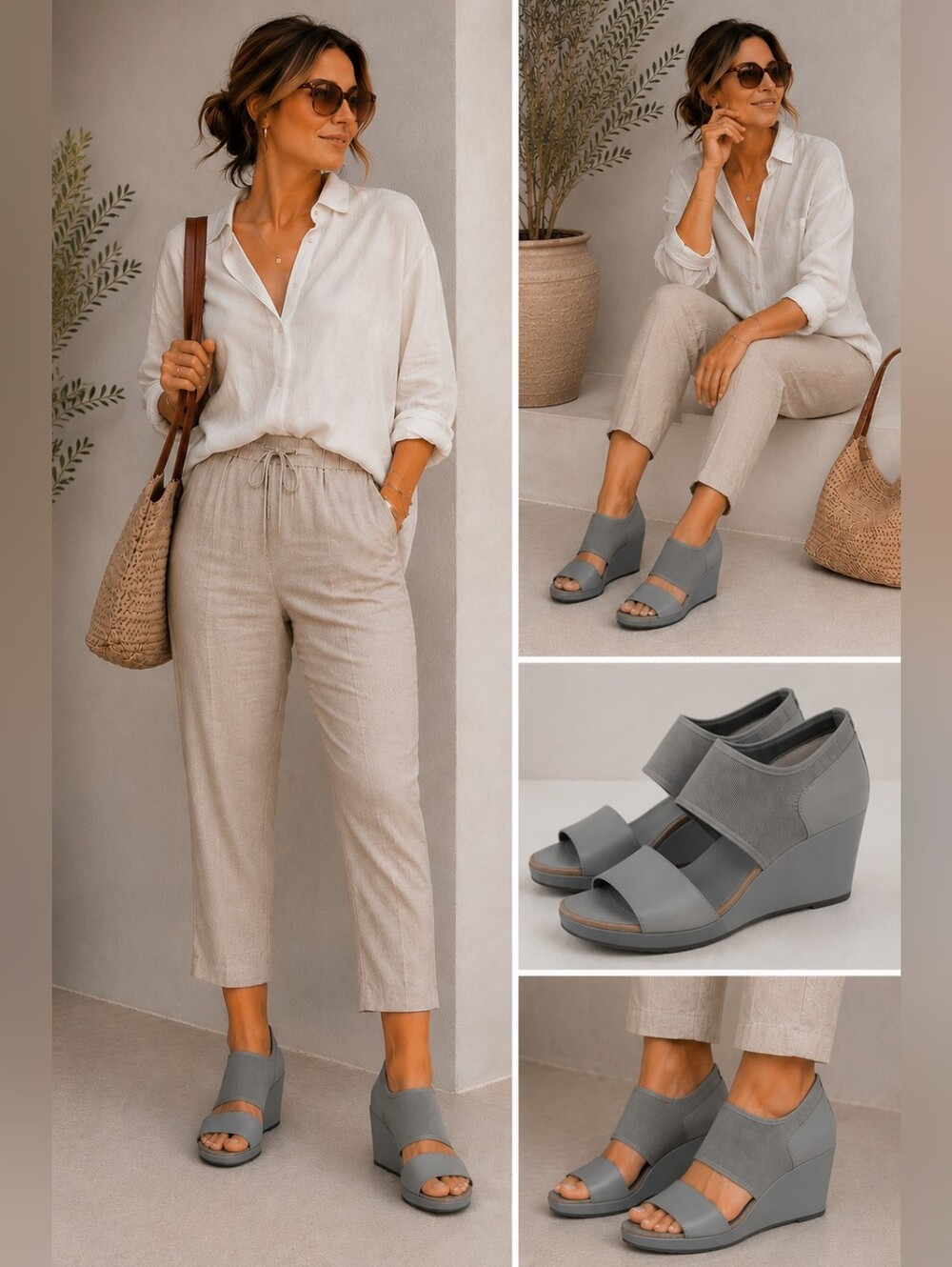 Tsubo Women's Grey Comfort Strap Sandals